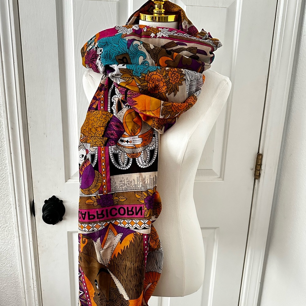 Vibrant Multicolor Patterned Scarf - image 1